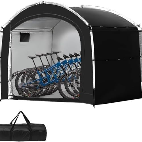 Portable Bike Storage Shed Tent Waterproof for 2-4 Bikes Outdoor