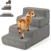 4 Step Dog Stairs Foam Ramp Non Slip Grey 63x43x60cm