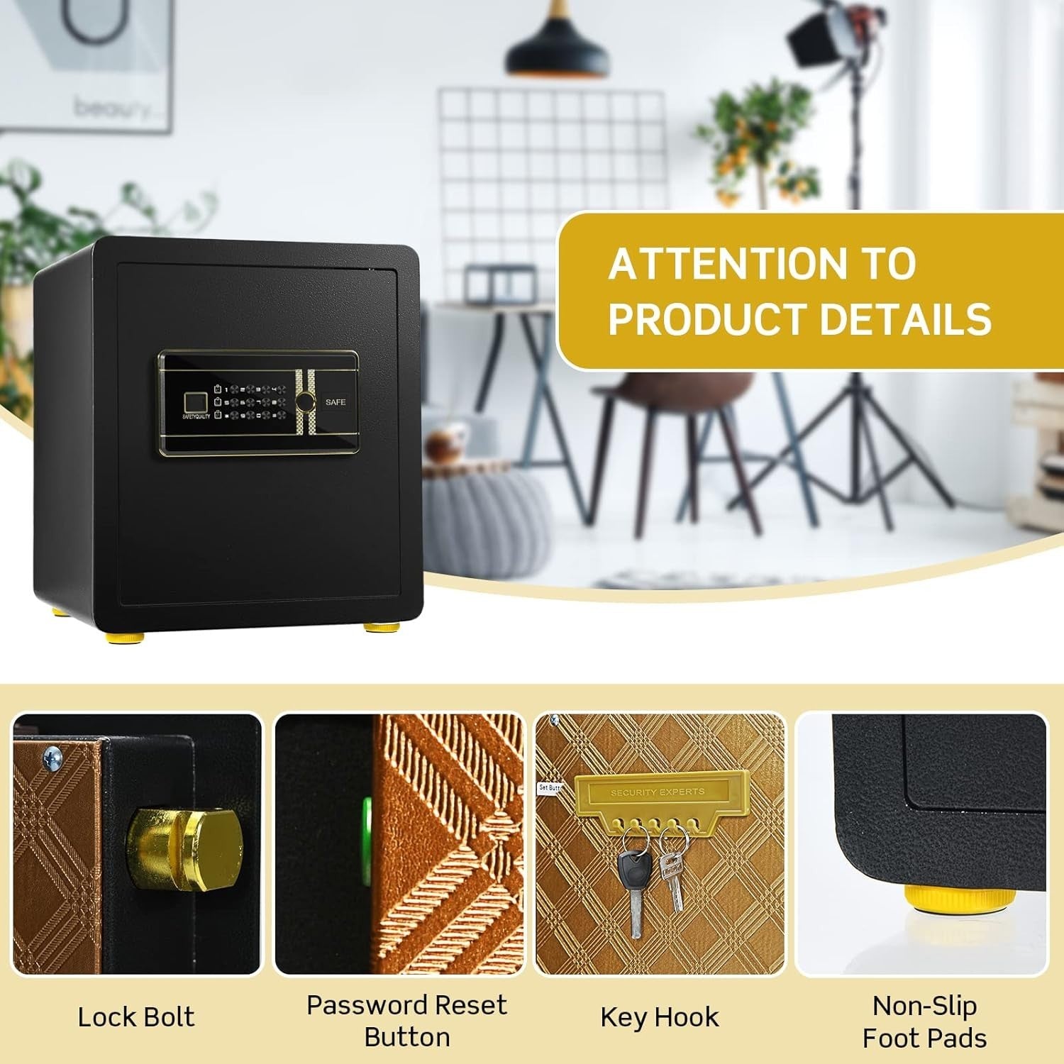 34L Digital Safe Box Electronic Keypad Cash Jewelry Document Security