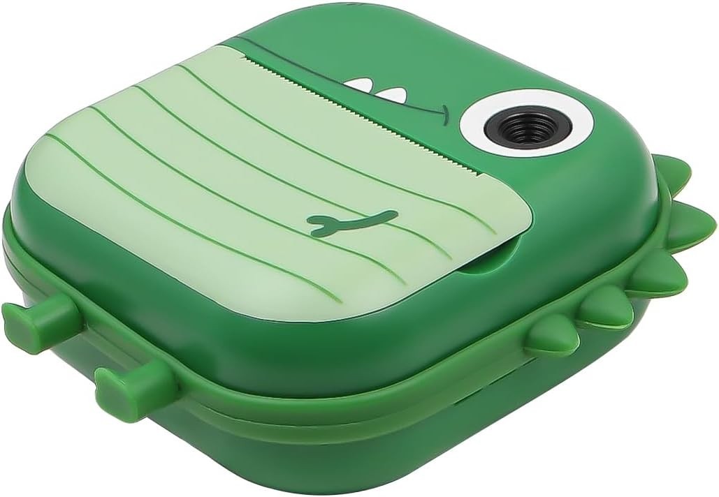 Kids Instant Print Camera 48MP 1080P HD Dinosaur Camera Green Toy