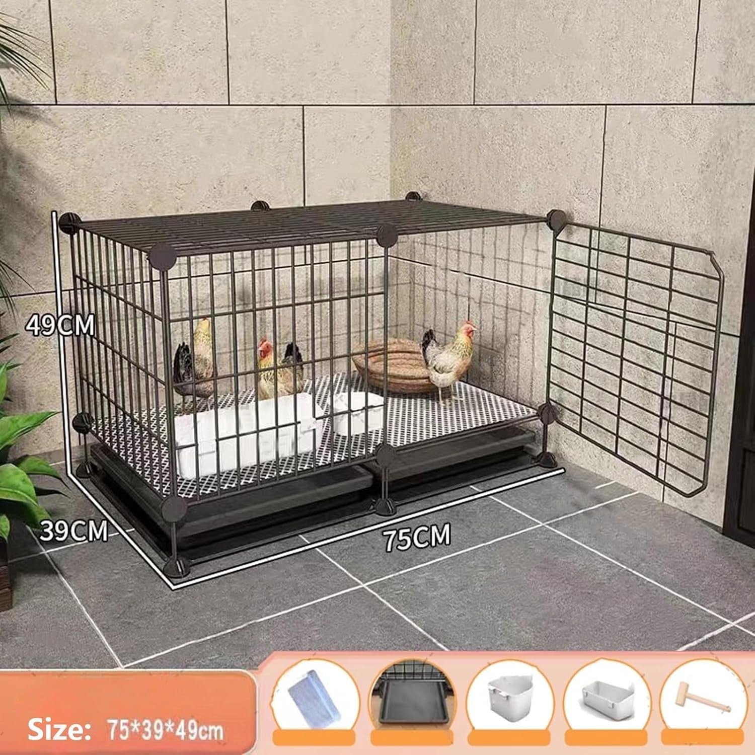 Large DIY Chicken Coop Cage Indoor Outdoor with Pull Out Tray