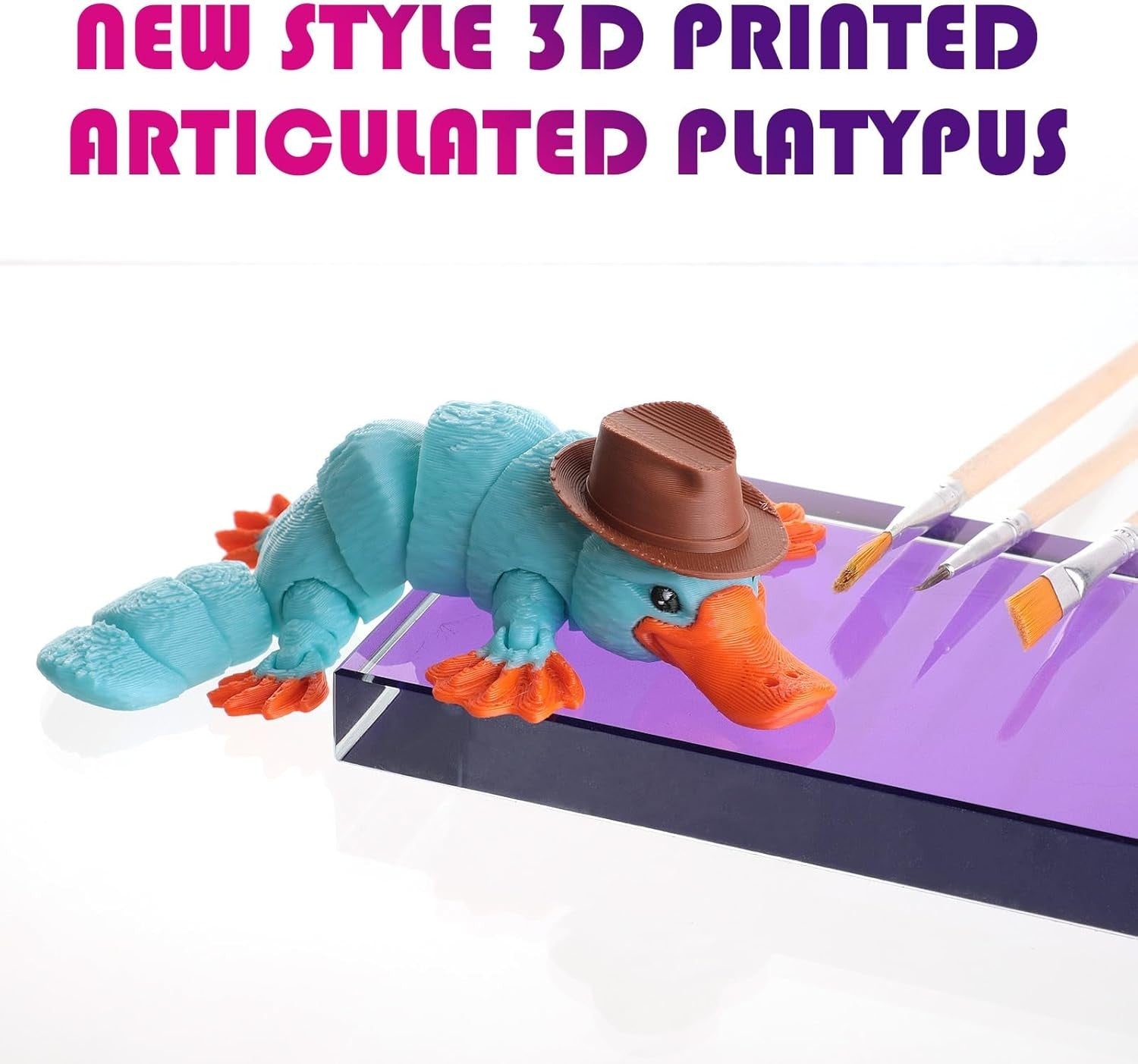 2pcs 3D Printed Platypus Fidget Toy Desk Animal Stress Relief Gift