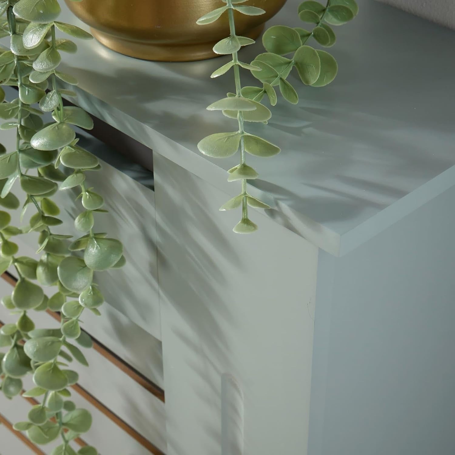 Grey Radiator Cover Wooden Slatted Grill Cabinet Shelf 78x19x82cm Small