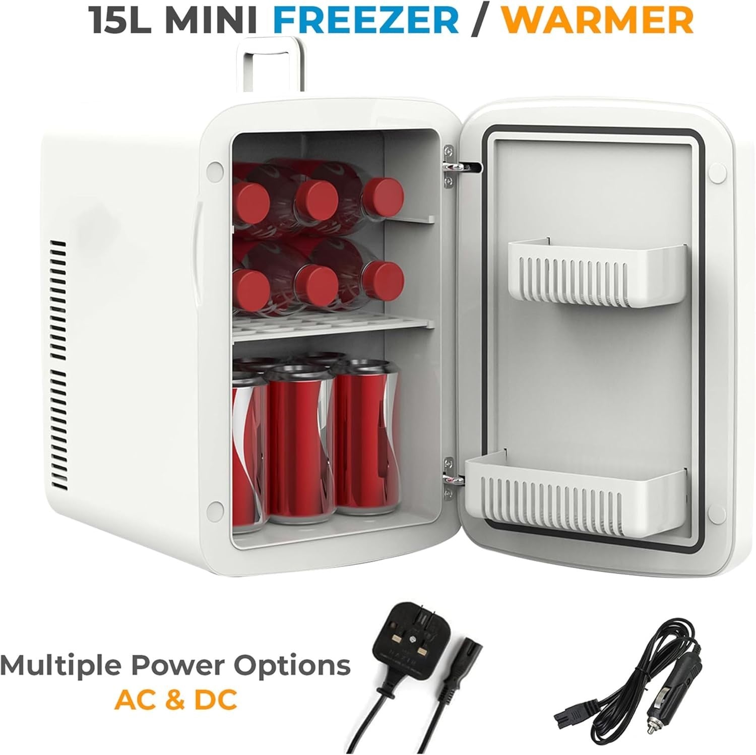 Mini Fridge 15L Cooler & Warmer 12V DC Portable White Compact Tabletop