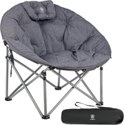 XL Padded Folding Camping Chair Heavy Duty 150KG Outdoor Garden Saucer Seat