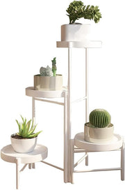 4 Tier White Metal Plant Stand Indoor Outdoor Flower Pot Display Rack Corner She
