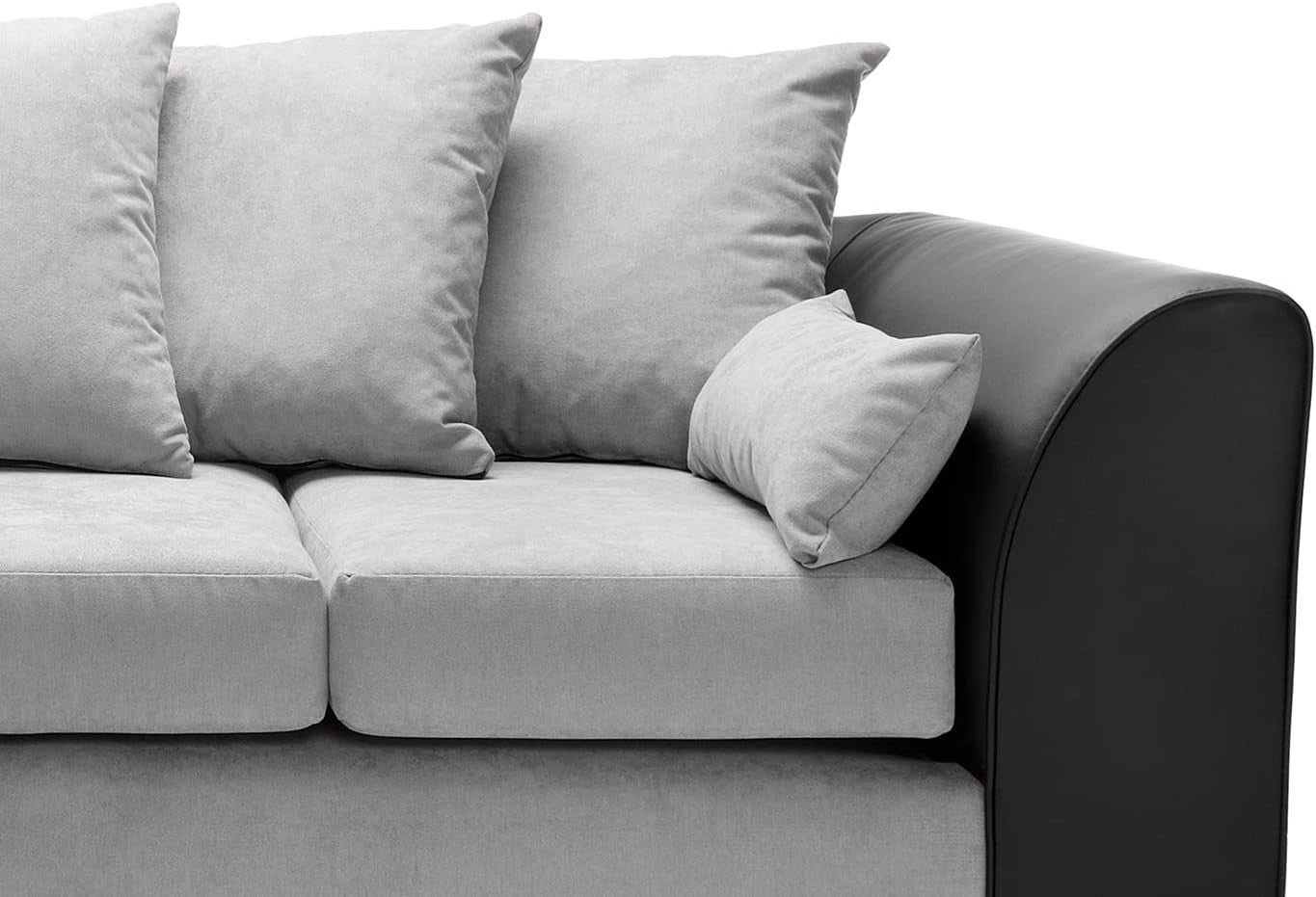 Modern L-Shaped Corner Sofa 4-Seater with Removable Cushions & Wood Frame