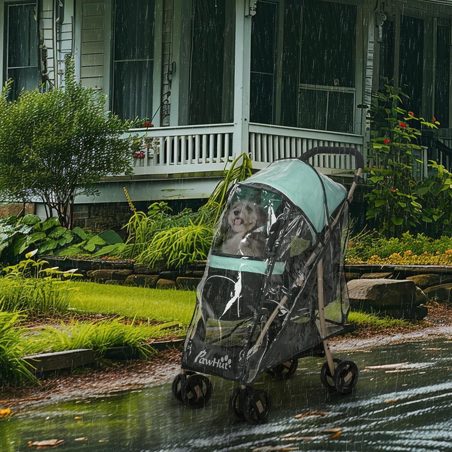 Dog Stroller with Rain Cover Foldable Pet Pushchair Small Dogs Cats