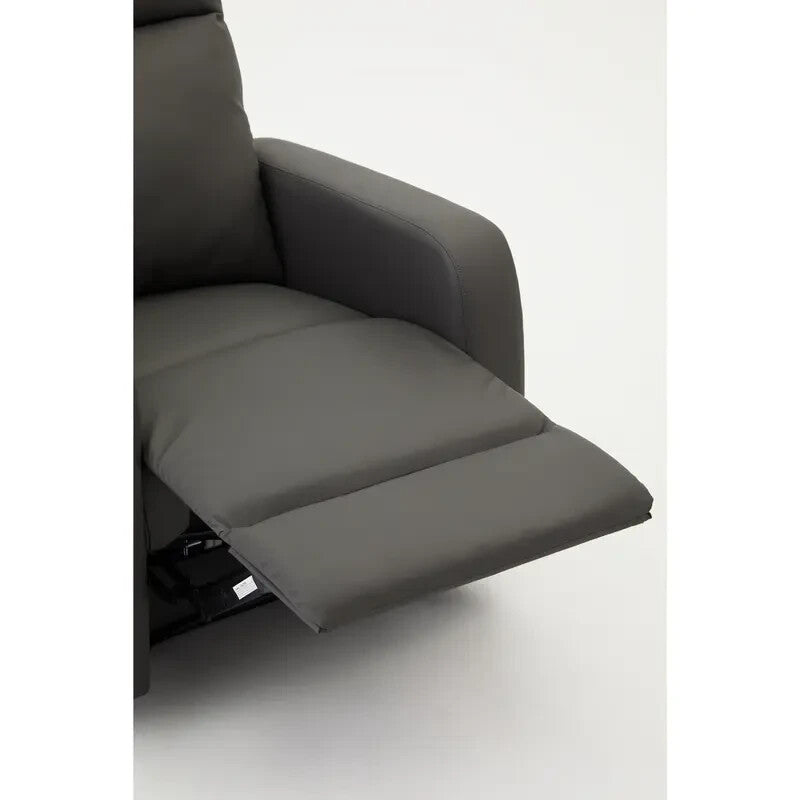 Grey Electric Recliner Armchair PU Leather Sofa Chair Foam Filled