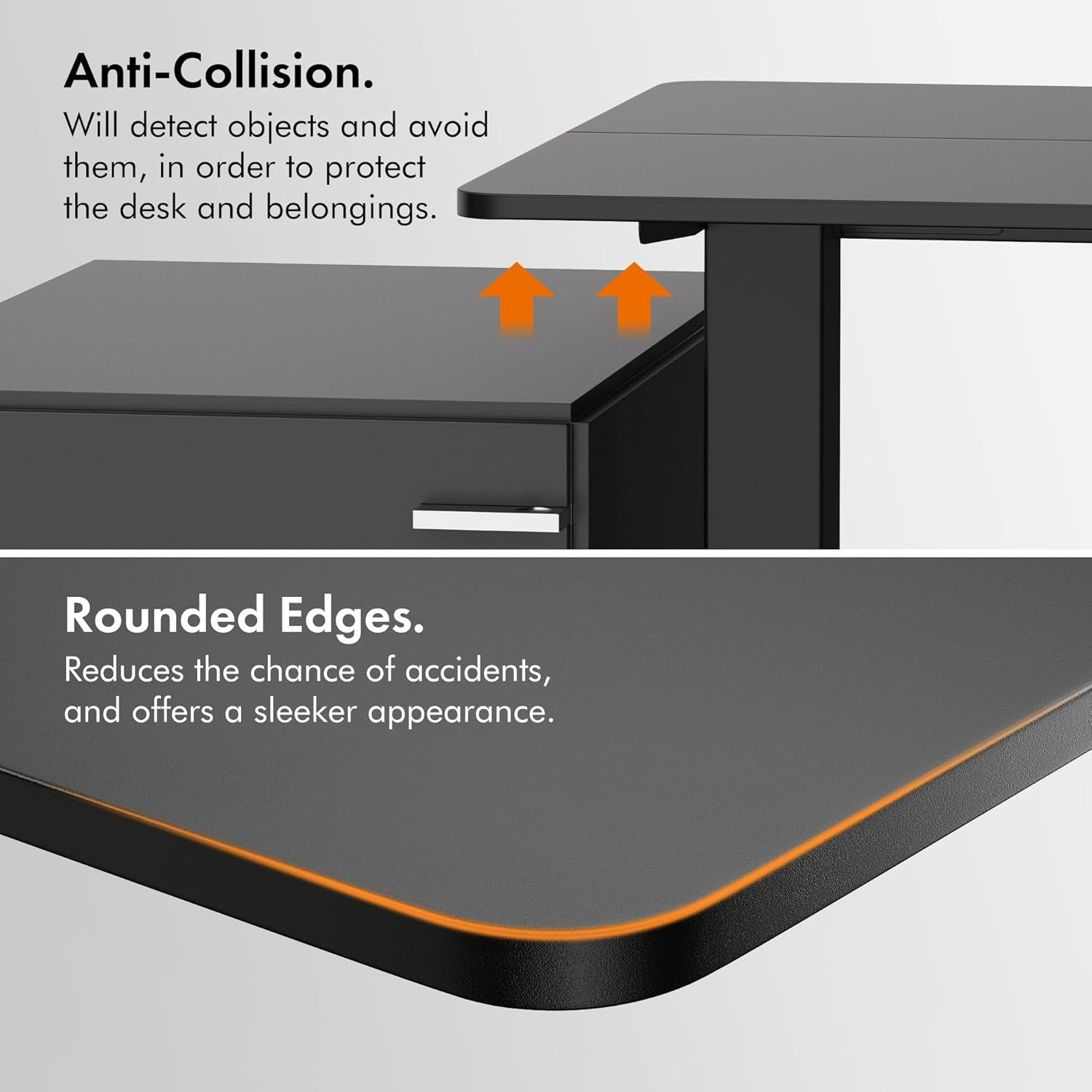 Black 100x60cm Electric Standing Desk with USB-C & Memory Height Control