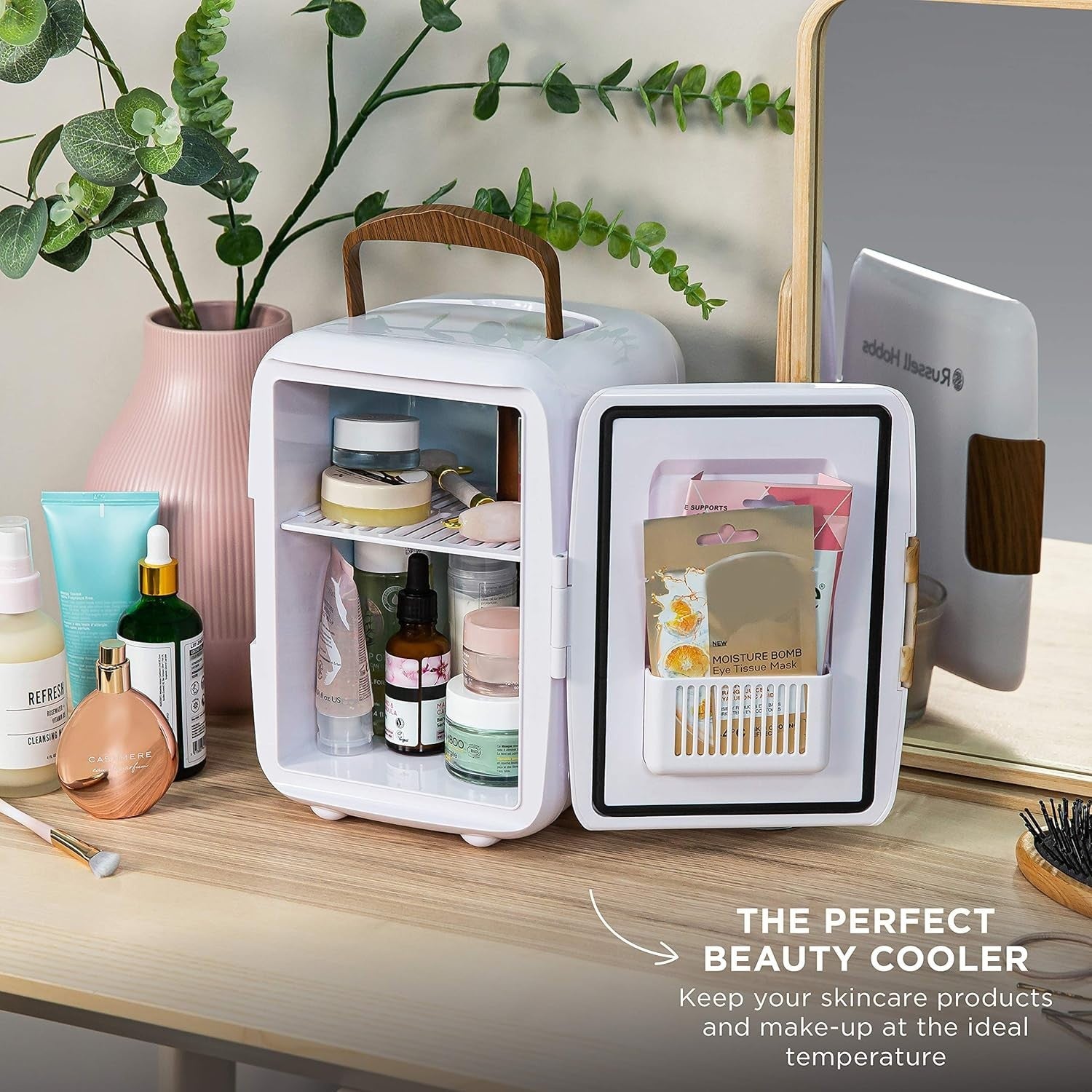 Portable 4L Mini Cooler & Warmer Scandi Style for Office Bedroom Car White