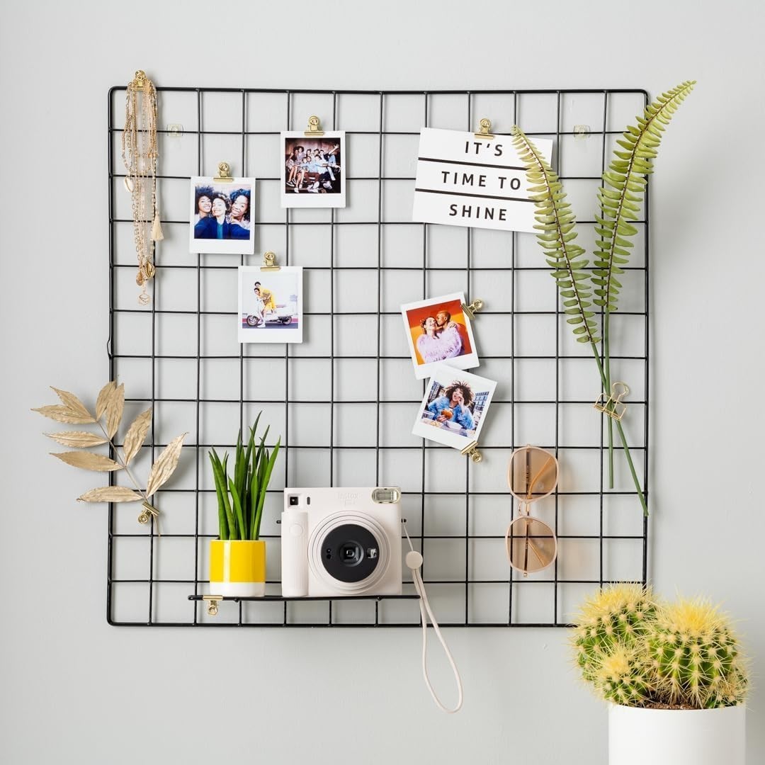 Square Instant Camera Chalk White Selfie Mirror Auto Exposure Camera