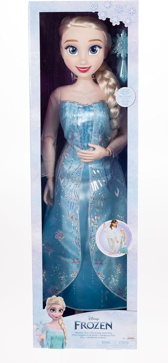32in Princess Doll My Size Articulated Snowflake Hairbrush Toy