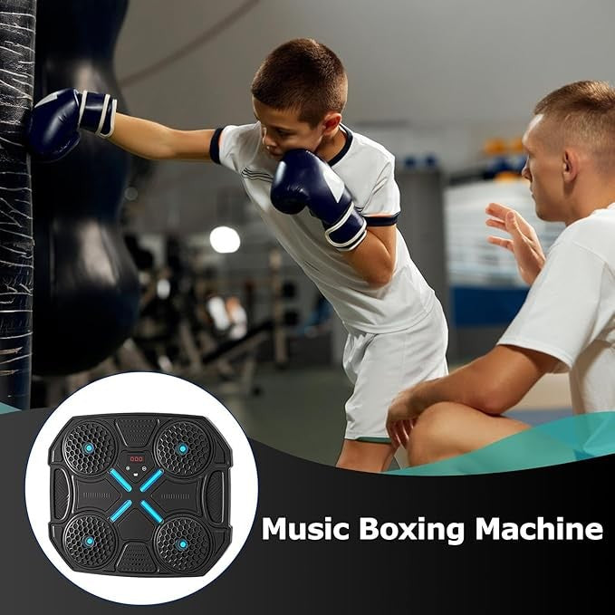 Music Boxing Machine Wall Mount LED Reaction Trainer With Gloves Bluetooth