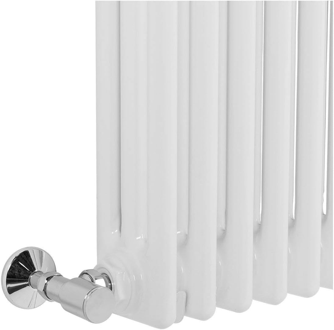 Triple Column Horizontal Radiator 600x830mm White Cast Iron Style