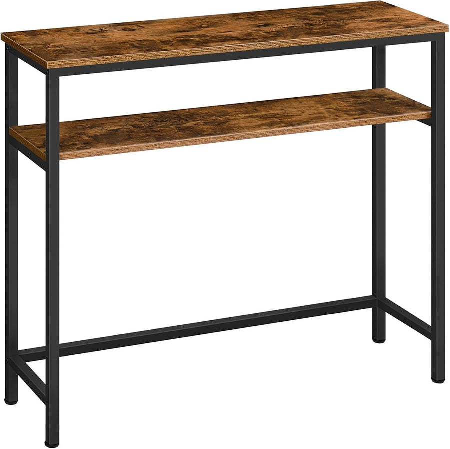 Adjustable 2-Tier Slim Console Table 80cm Hallway Storage Shelf