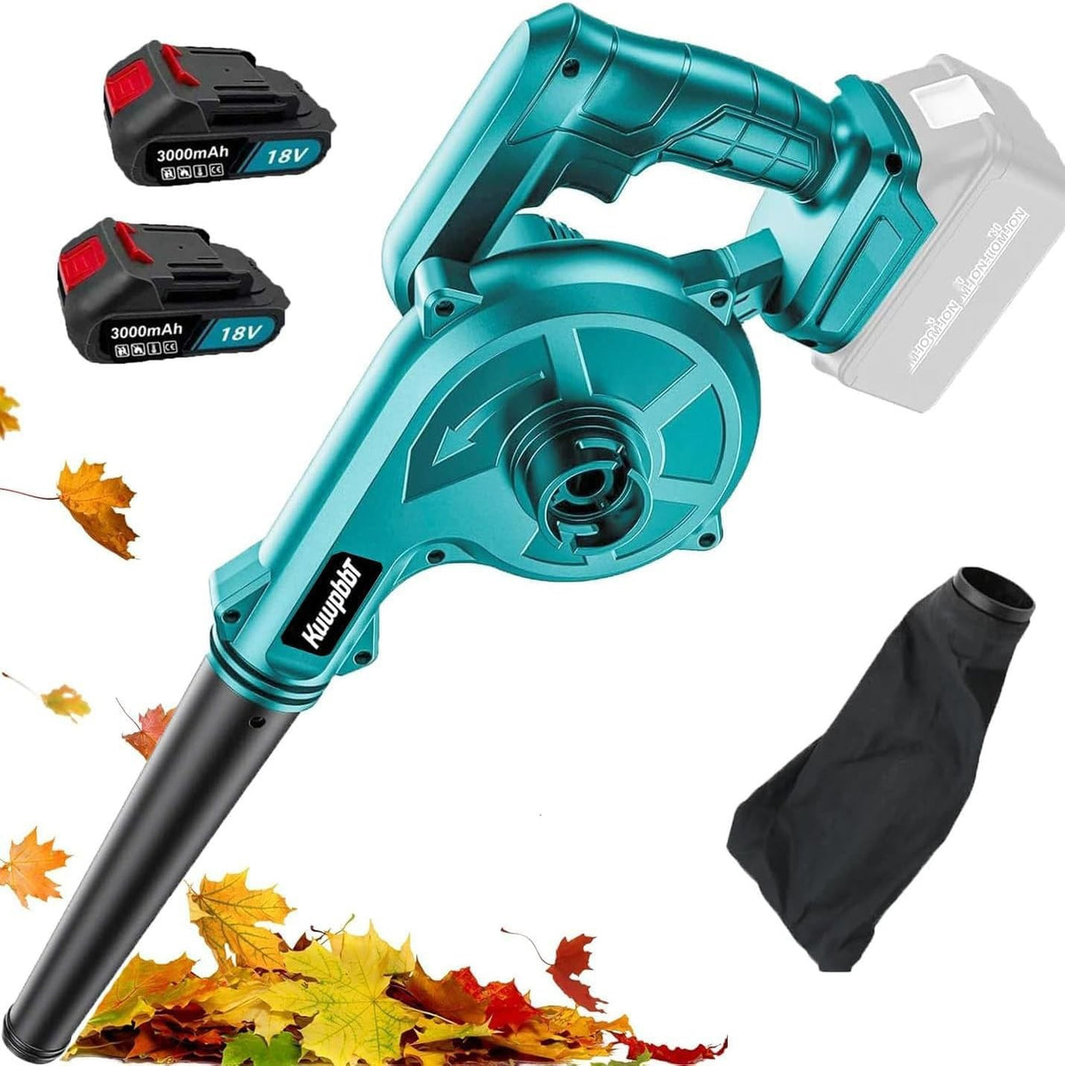 Cordless Leaf Blower 18V Dual Battery Handheld Garden Patio Dust Cleaner
