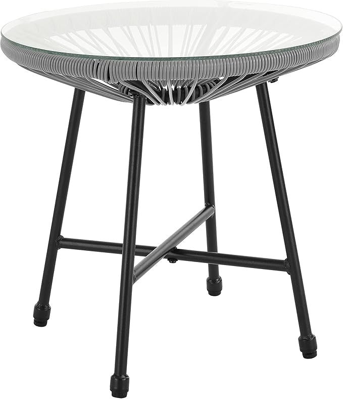 Rattan Garden Set 2 Chairs + Glass Table | Weatherproof, Easy Assembly