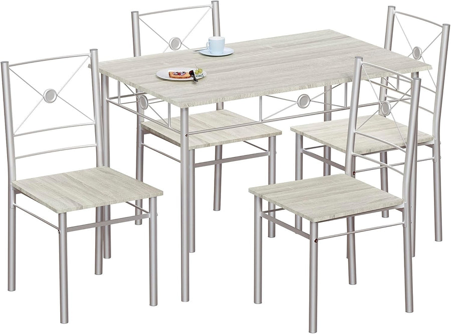 Oak Effect 4-Seater Dining Table Set | Compact Kitchen Breakfast Furniture