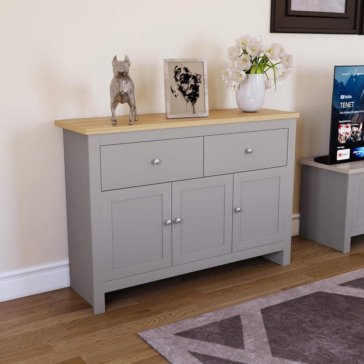 Sideboard Cabinet with Drawers Storage Buffet Cupboard 3 Door