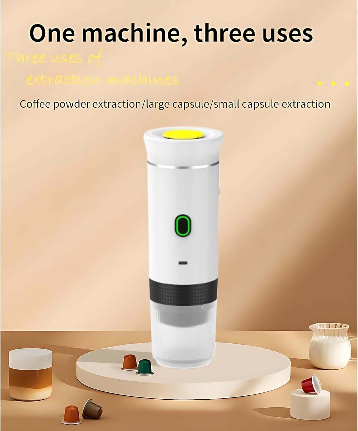Portable Electric Espresso Maker 3-in-1 Self-Heating USB Rechargeable Machine