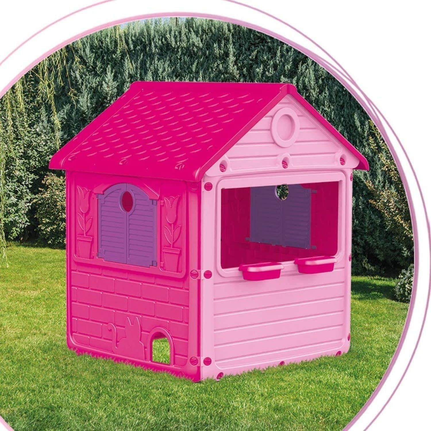 Unicorn Kids Plastic Playhouse Indoor Outdoor Wendy House Pink