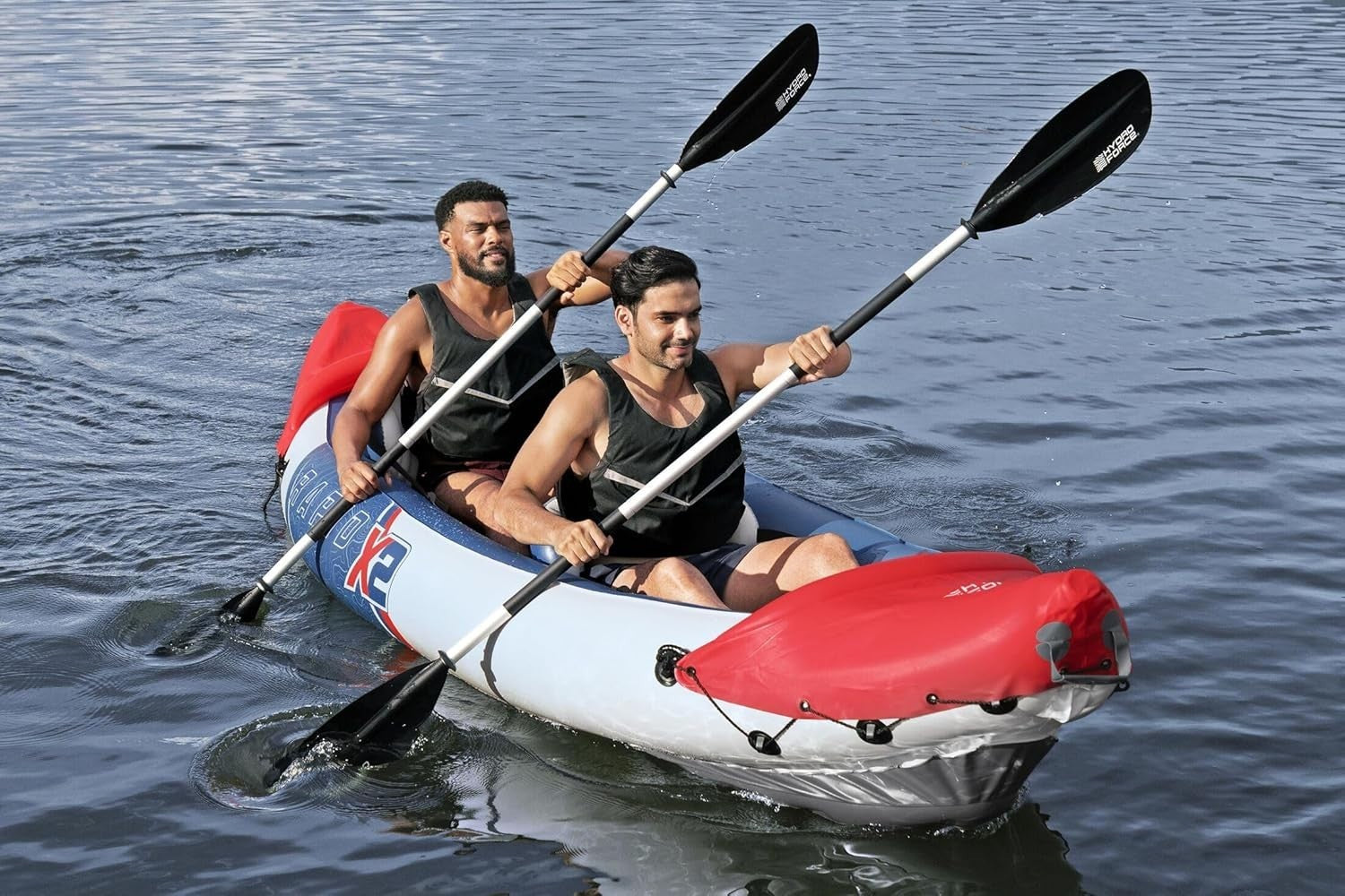 2 Person Inflatable Kayak Set w/ Oars Pump Carry Bag Yellow