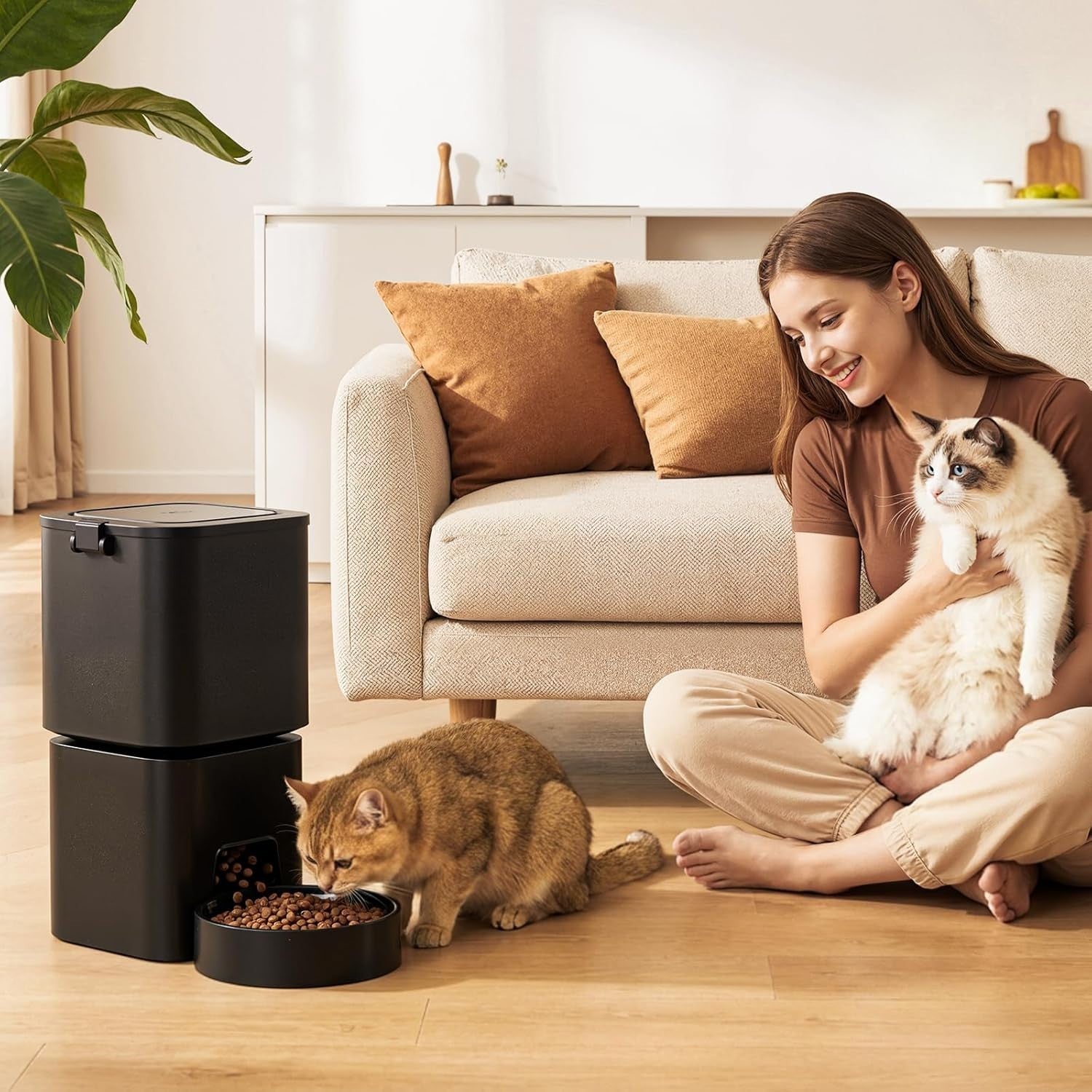 Automatic Cat Feeder 5L WiFi App Control Smart Pet Food Dispenser Timer
