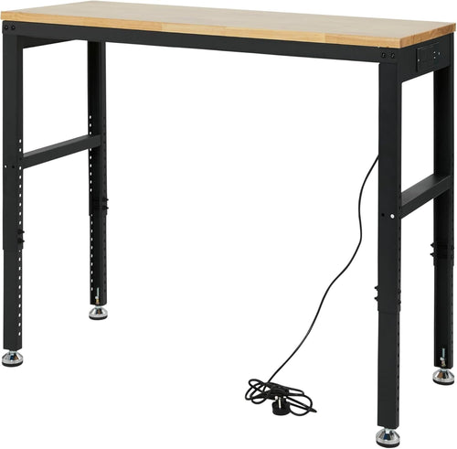 Adjustable Heavy Duty Workbench 800kg with Power Sockets USB 1220mm Wide