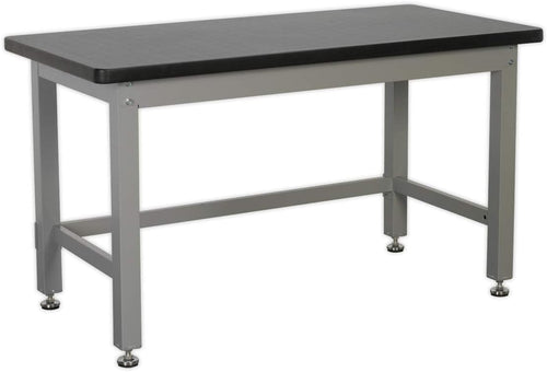Heavy Duty 1.5m Steel Workbench 1000kg Capacity Adjustable Feet Industrial