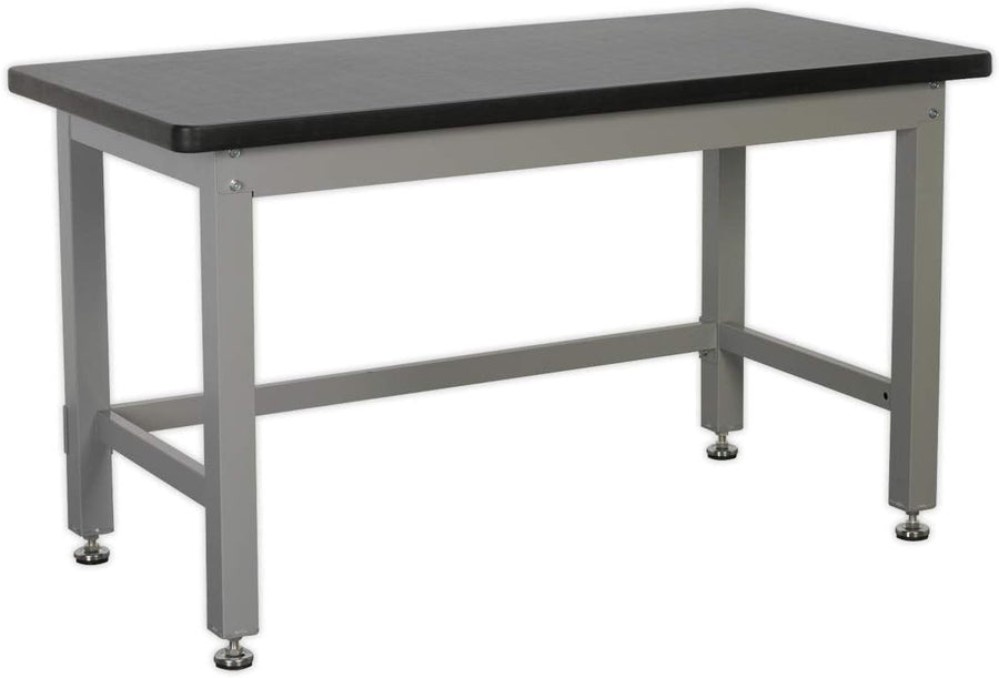Heavy Duty 1.5m Steel Workbench 1000kg Capacity Adjustable Feet Industrial