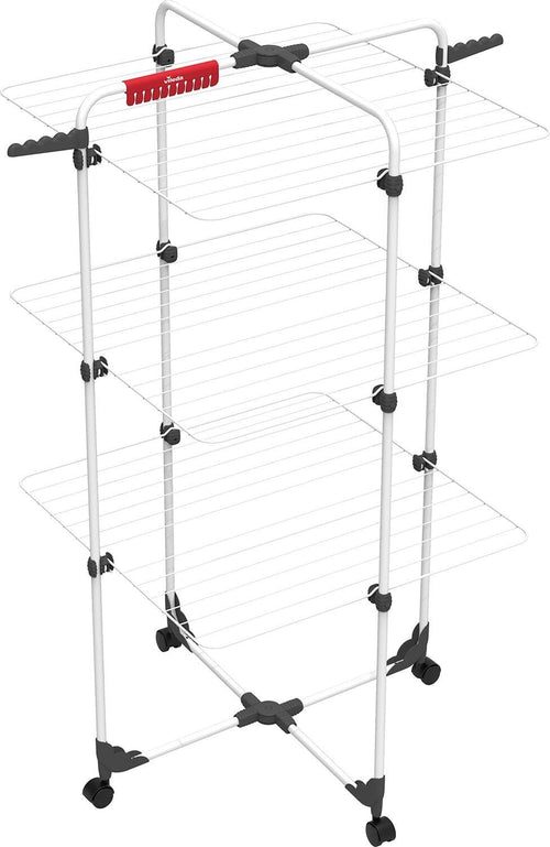 3 Tier Clothes Airer Drying Tower 30m Line Rolling Folding Indoor Rack