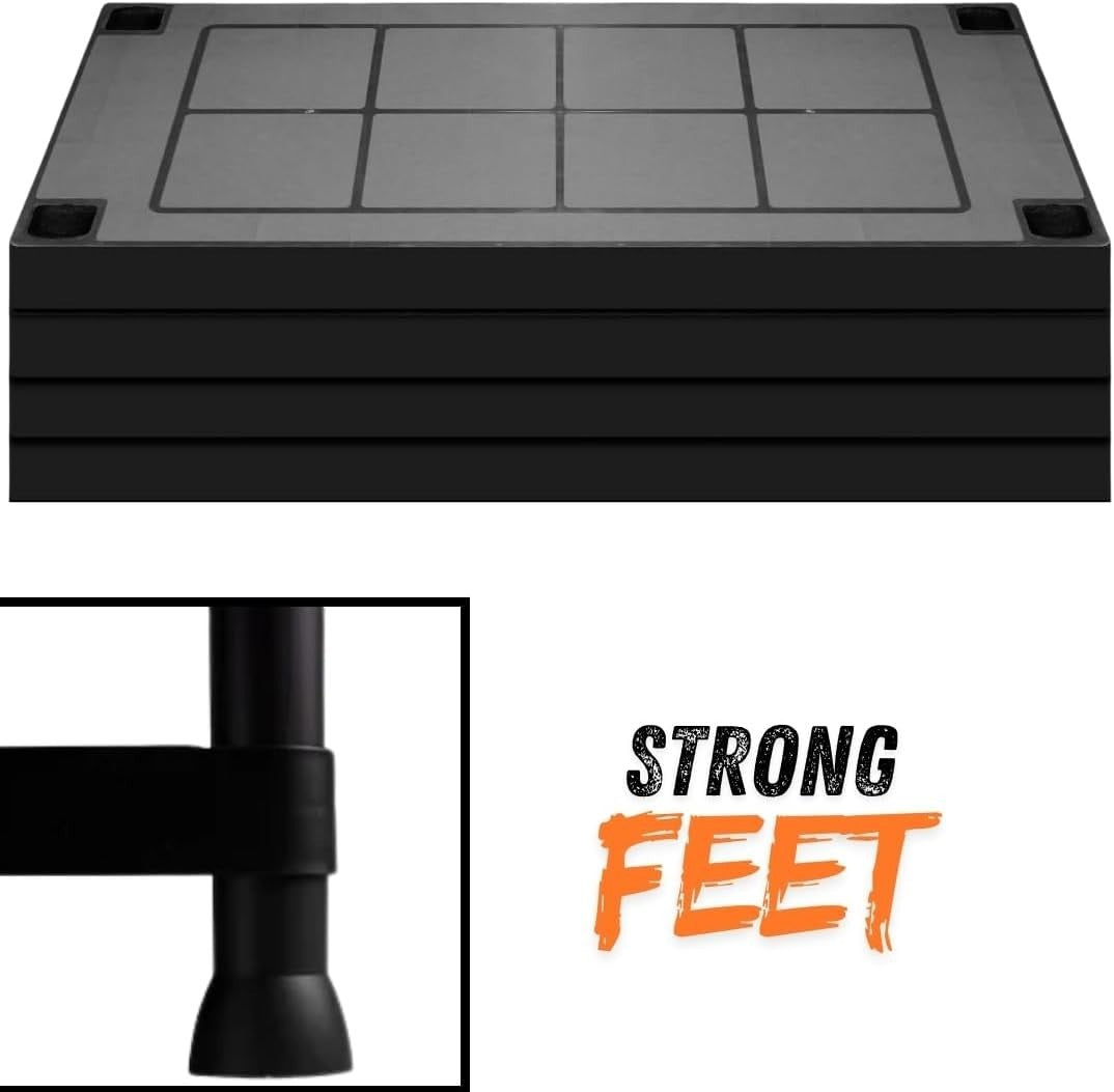 4-Tier Plastic Garage Shelf Heavy Duty Freestanding 135x80x40cm Black