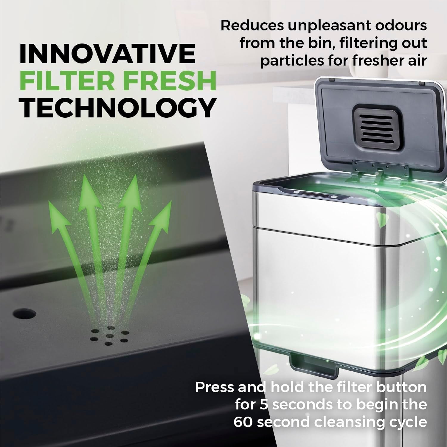 50L Touchless Recycling Bin | Automatic Sensor Trash Can Stainless Steel
