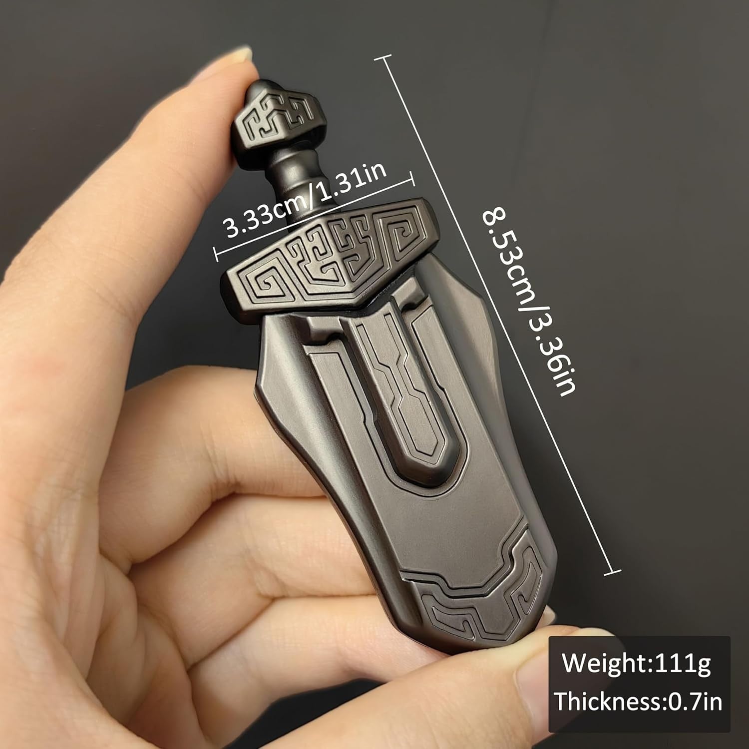 Grey Magnetic Sword Fidget Slider Metal EDC Stress Relief Desk Toy