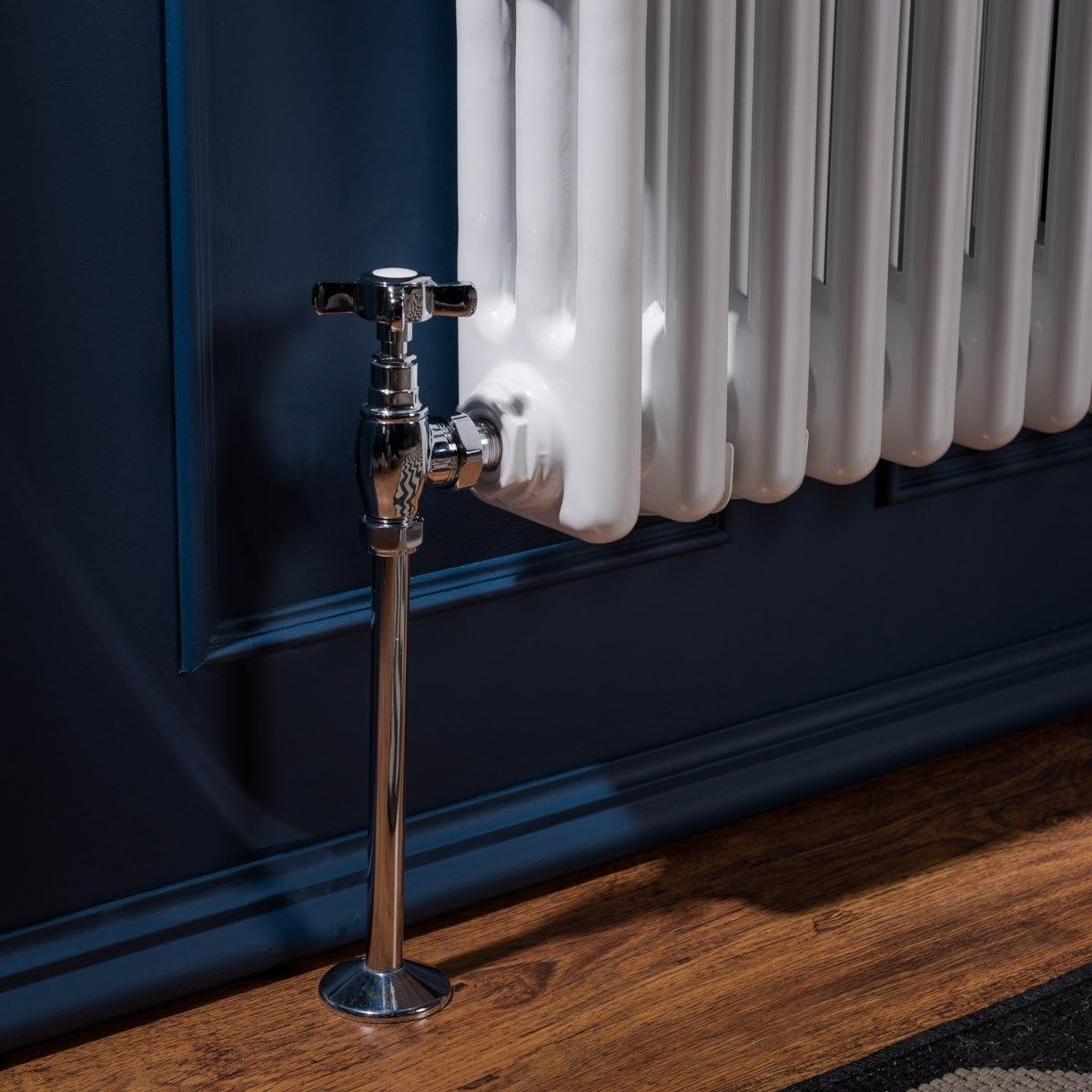 Triple Column Horizontal Radiator 300x1460mm White Cast Iron Style
