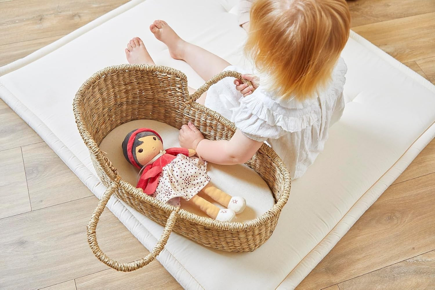 32cm Soft Fabric Rag Doll Micro Velvet Skirt Personalised Ribbon Newborn Gift