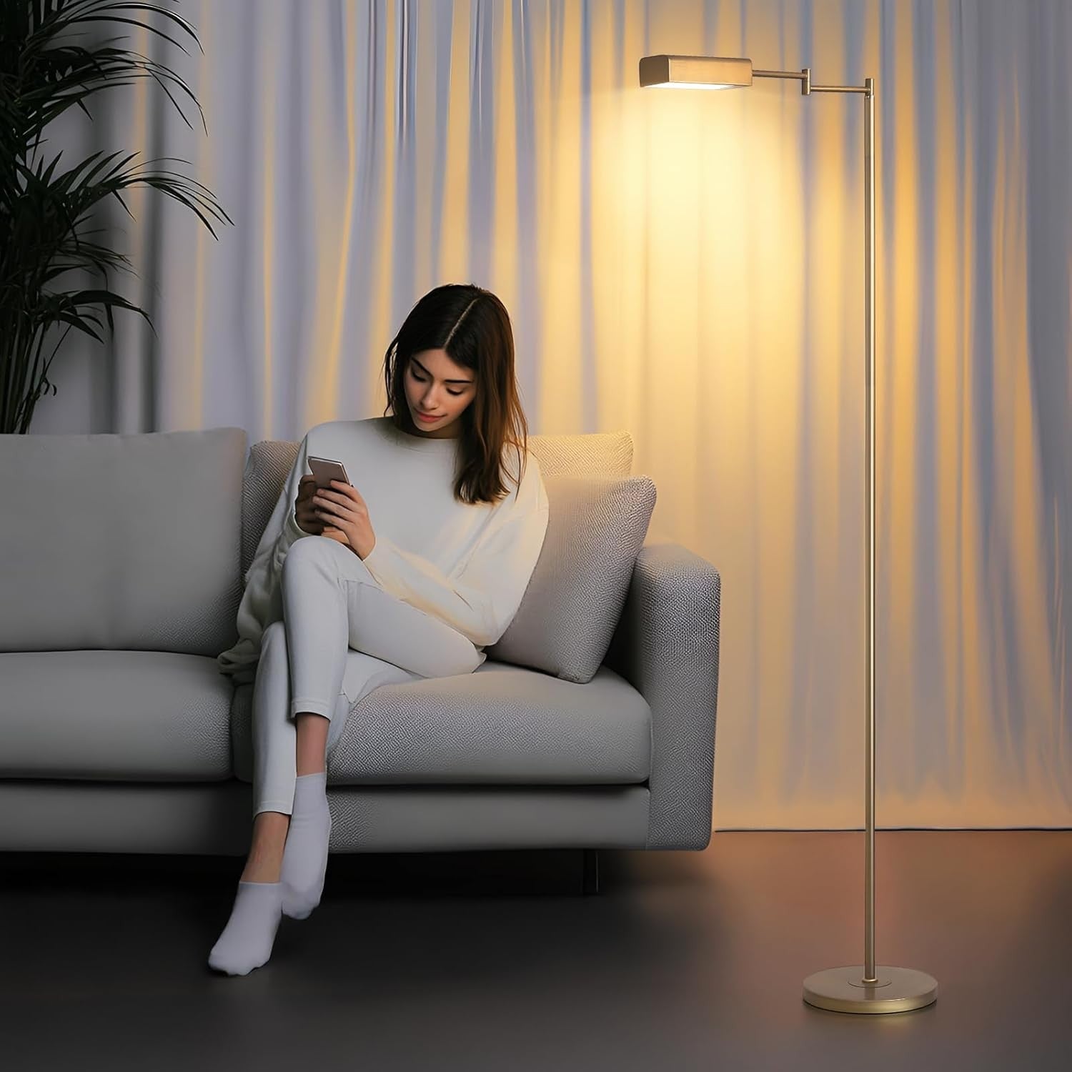 LED Floor Lamp Bronze 20W 1500LM Dimmable Remote Reading Standing Light