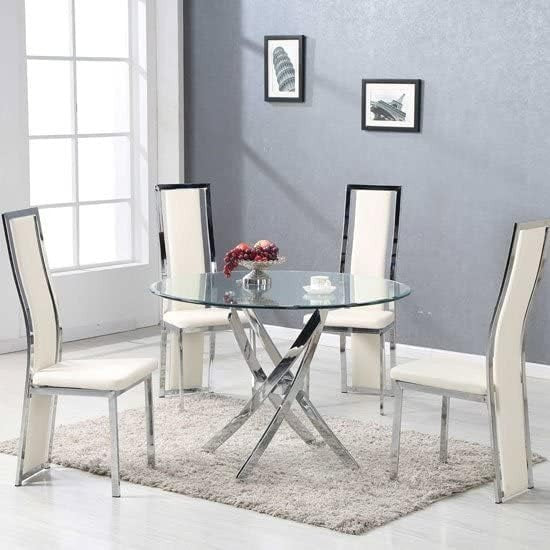 Small Rectangular Glass Dining Table 120x70cm Brushed Gold Metal Legs Modern