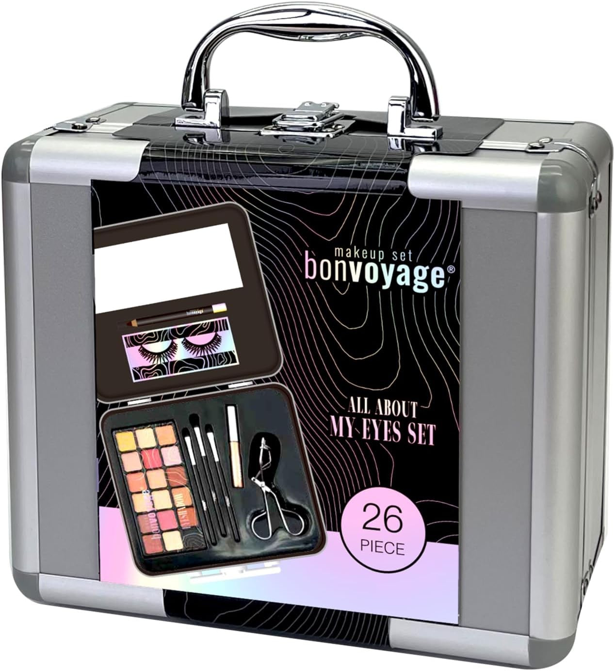 Eye Makeup Kit 18 Colour Palette Lashes Eyeliner Case