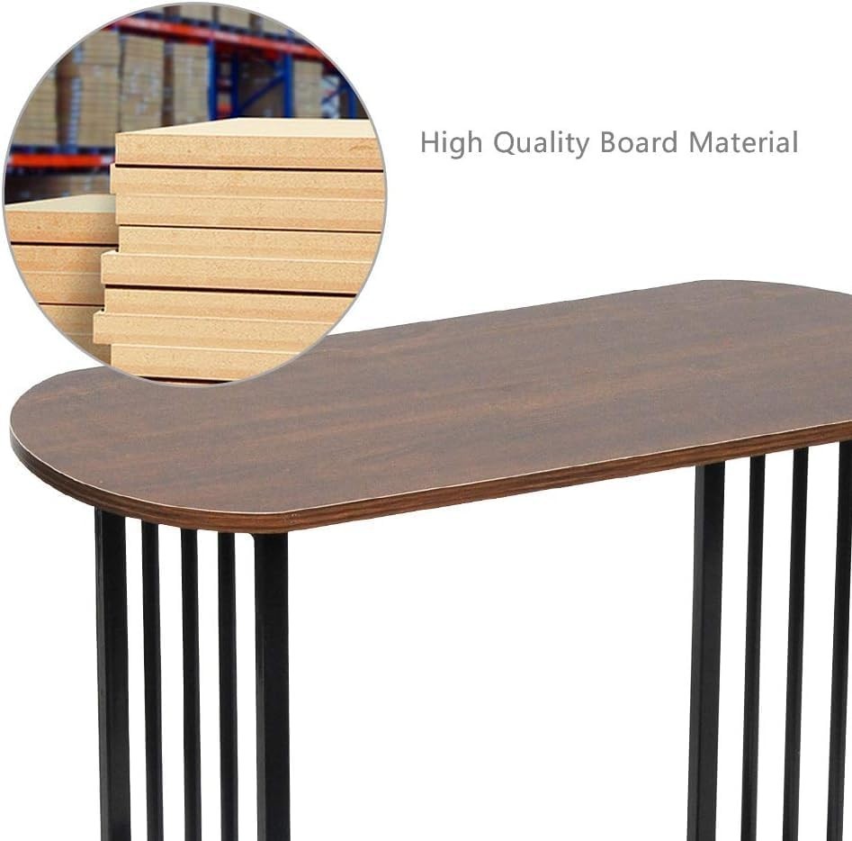 Slim C-Shaped Sofa Side Table – Narrow Black End Table for Small Spaces