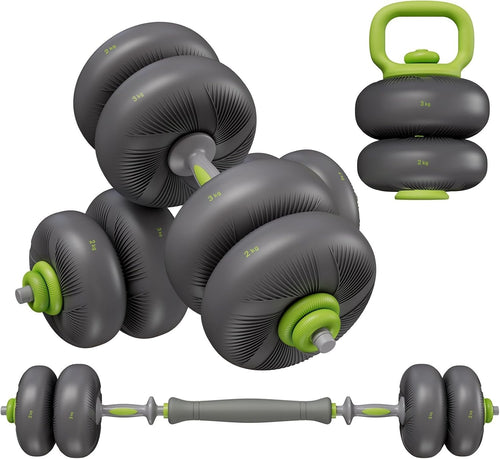 4-in-1 Adjustable Dumbbell Barbell Kettlebell Push Up Home Gym Set