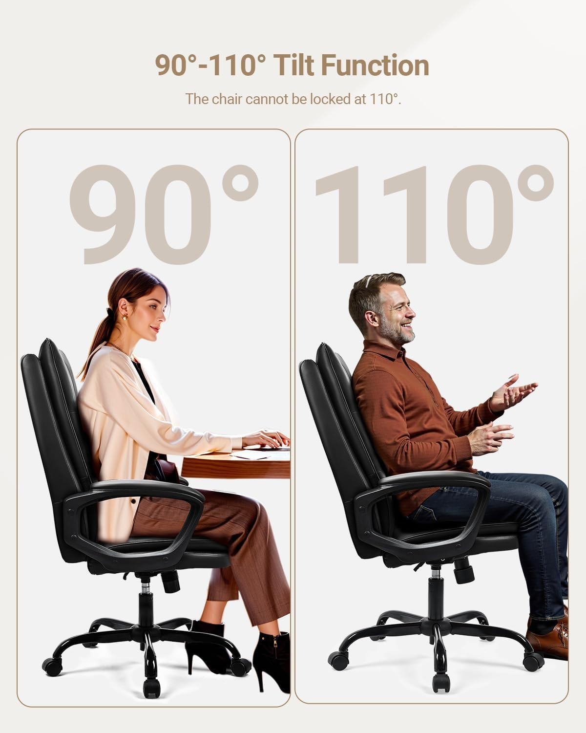 Executive Ergonomic Office Chair PU Leather Recliner Swivel Gaming Desk Seat
