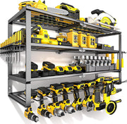 Power Tool Organizer Wall Mount Drill Rack 4-Layer Heavy Duty Metal 82.8x51cm