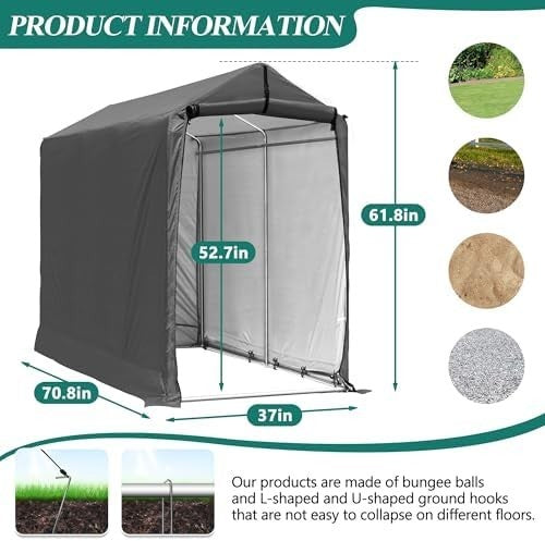 Outdoor Bike Storage Shelter 6x3ft Waterproof Bicycle Garage Shed