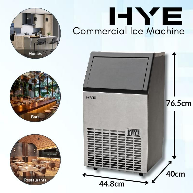 Commercial Ice Maker 45kg/24H Cube Machine 13kg Storage LCD Plumbed