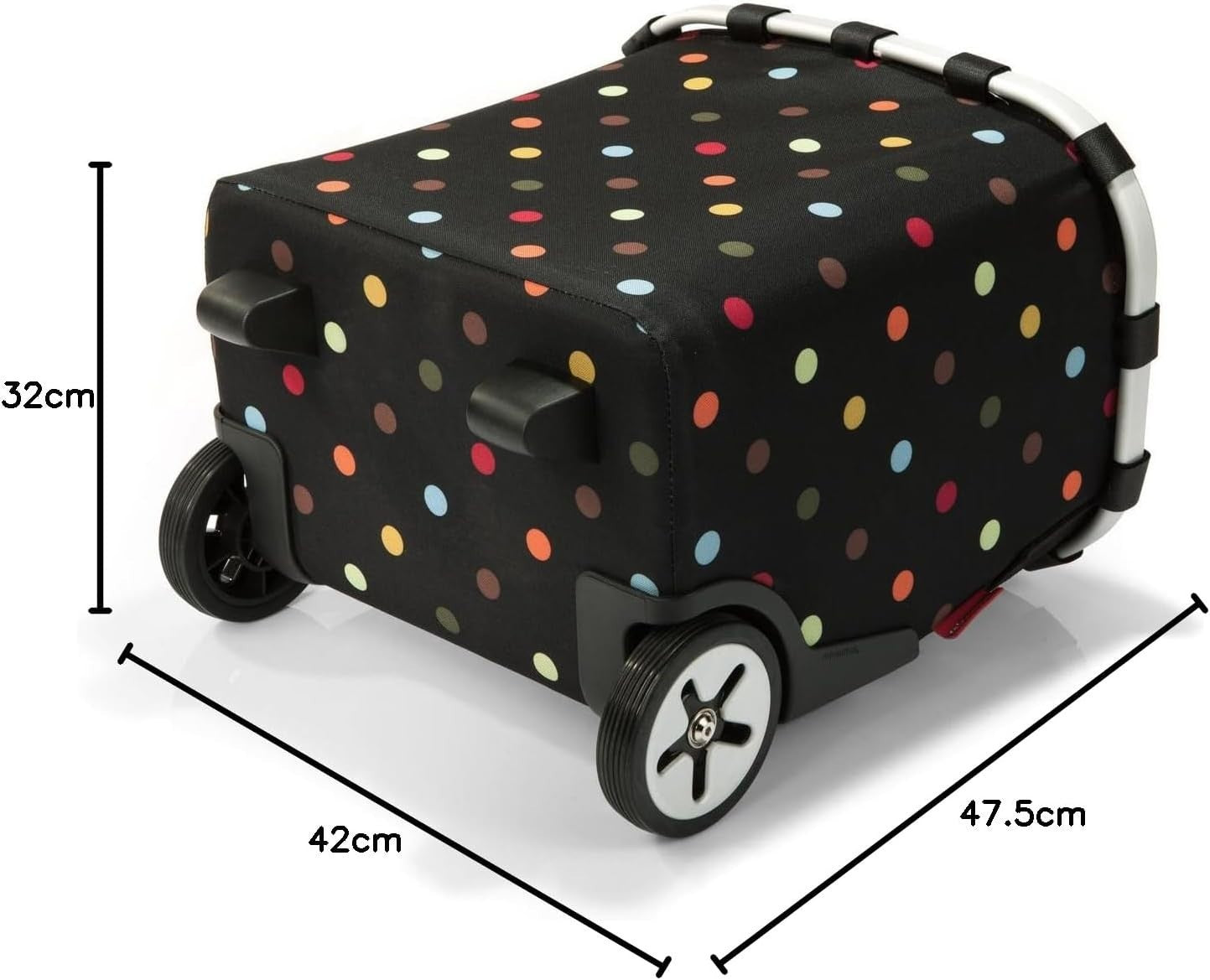 Luxury Shopping Trolley Bag Removable Fabric Basket Water Resistant Dots