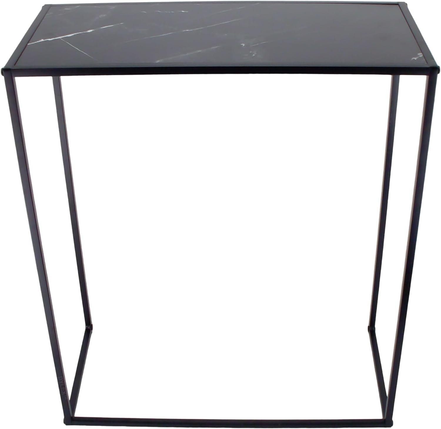 Slim Metal Console Table with Marble Effect Top, Entryway Storage
