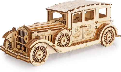 3D Wooden Vintage Car Puzzle Model Kit - 187 PCS DIY Mechanical Craft