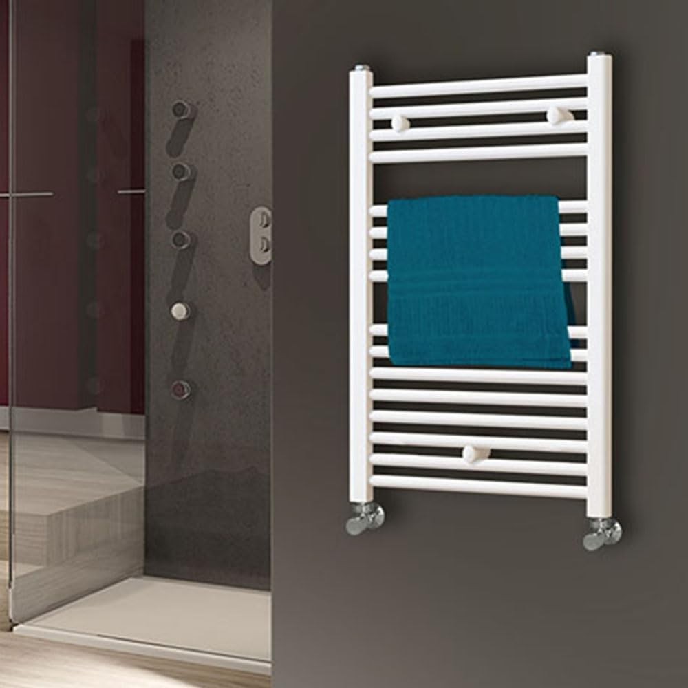 Hot Water Radiator Towel Dryer 800x500 White Chrome Energy Efficient